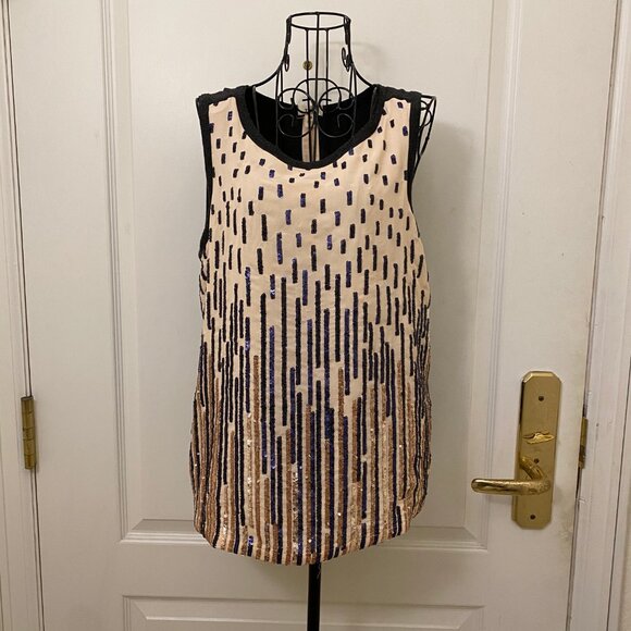 Great Anthropologie TINY Sequins Embellished Tank Knit Tops Size Medium - Picture 2 of 8